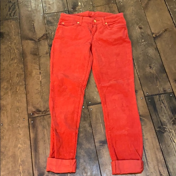 7 For All Mankind Pants - 7 for all Mankind Red Corduroy Pants